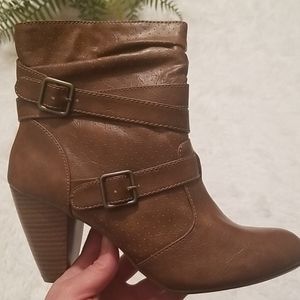 MUDD Breneen Brown  Multi Strap Ankle Boots